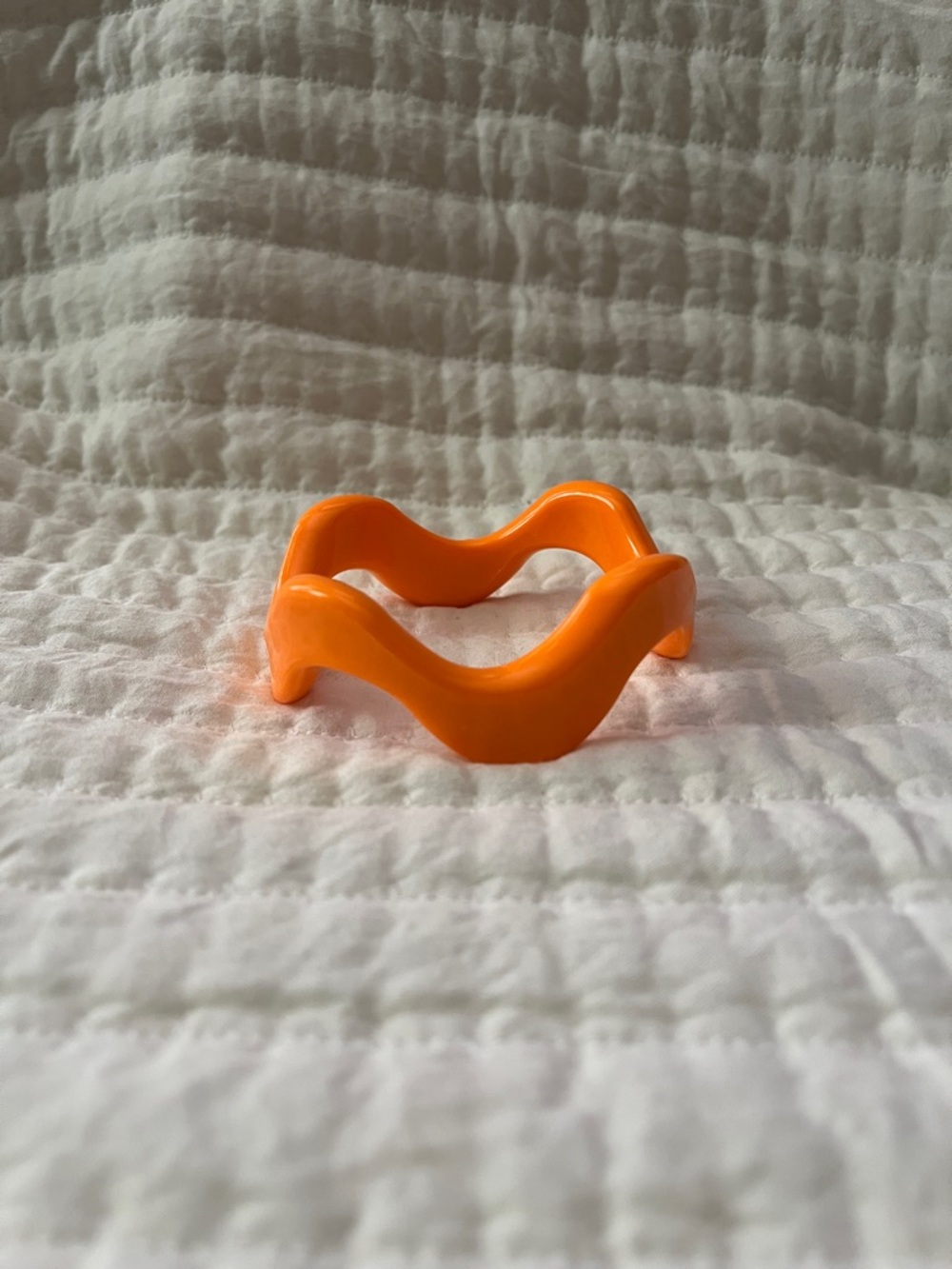 Bright Orange Wave Bangle Bracelet